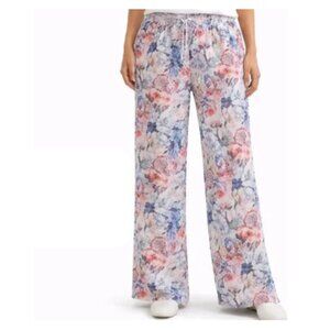 SOUNDSTYLE (LA & NY) Linen Blend Floral Pants - M